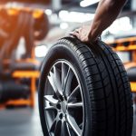 Der Techniker wechselt Winter- und Sommerreifen für eine sichere Fahrt.