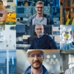 Collage aus berufserfahrenen Fachkräften aus unterschiedlichen Branchen – unter anderem Technik, IT, Medizin, Produktion und Logistik. Symbolbild für Vielfalt und Karriereberatung für Berufserfahrene.