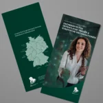 Mock-up eines RLE Engineering & Services Flyers mit Standortkarte Deutschlands und Branchenmotiv. Professionelles Werbematerial zur Präsentation von RLE Engineering & Services Lösungen im Bereich öffentlich Träger und städtische Organisationen